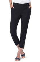 Petite Women's Nydj Crop Linen Pants P - Black