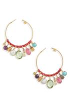 Women's Gas Bijoux Anastasia Dangle Charm Hoop Earrings