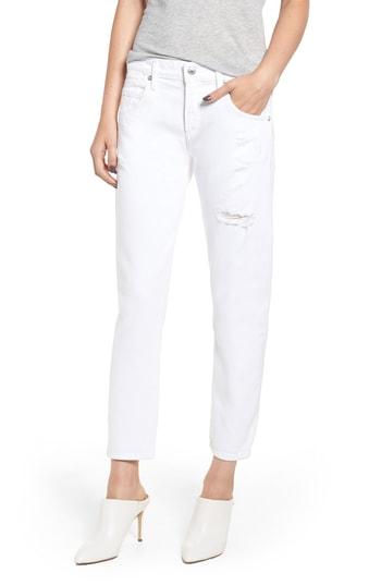 Women's Agolde Isabel Ankle Slim Boyfriend Jeans - White