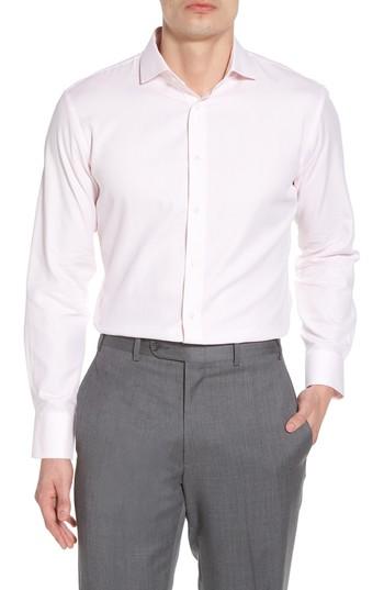 Men's Nordstrom Men's Shop Trim Fit Solid Dress Shirt 34/35 - Pink