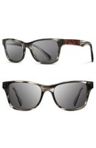 Men's Shwood 'canby' 54mm Acetate & Wood Sunglasses - Pearl Grey/ Elm Burl/ Grey