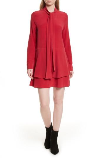 Women's Equipment Natalia Tie Neck Silk Dress - Red