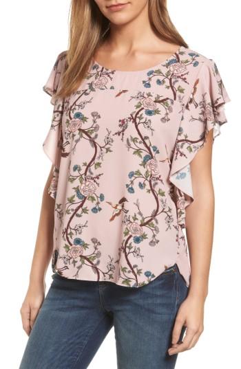 Women's Bobeau Ruffle Top, Size - Pink