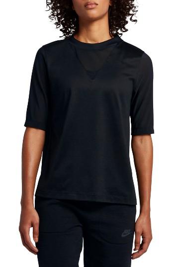 Women's Nike Pleated Back Top - Black