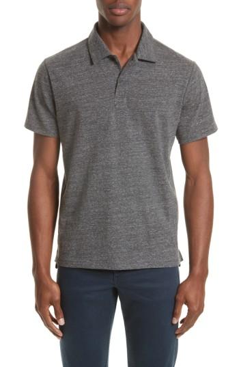 Men's Rag & Bone Heathered Jersey Polo - Grey