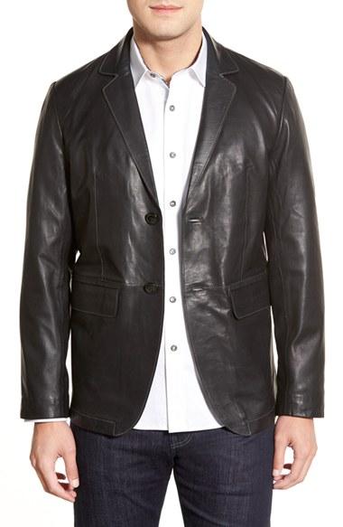 Men's Missani Le Collezioni Lambskin Leather Sport Coat