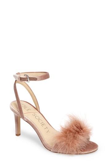 Women's Sole Society Lindzay Feather Sandal .5 M - Brown
