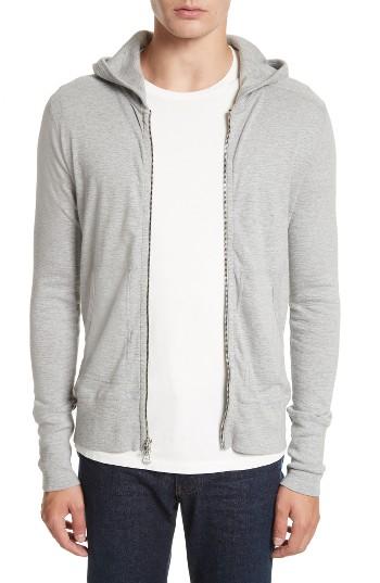 Men's Wings + Horns Slub Full Zip Hoodie, Size - Grey
