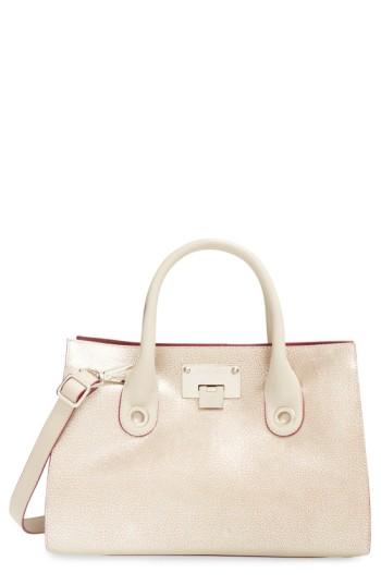 Jimmy Choo 'medium Riley' Leather Tote - Beige