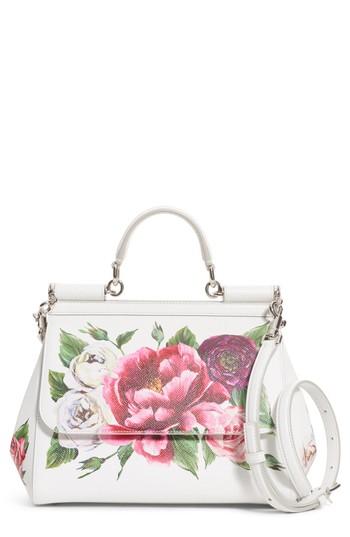 Dolce & Gabbana Medium Miss Sicily Leather Satchel - White