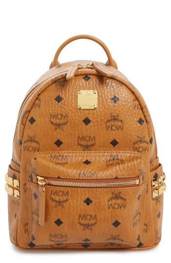 Mcm 'mini Stark' Side Stud Backpack - Brown