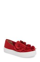 Women's Caslon Alden Floral Embellished Slip-on Sneaker .5 M - Red