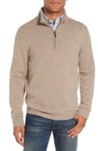 Men's Nordstrom Men's Shop Regular Fit Cashmere Quarter Zip Pullover, Size - Brown