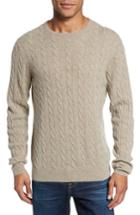 Men's Nordstrom Men's Shop Cashmere Cable Knit Sweater, Size - Brown