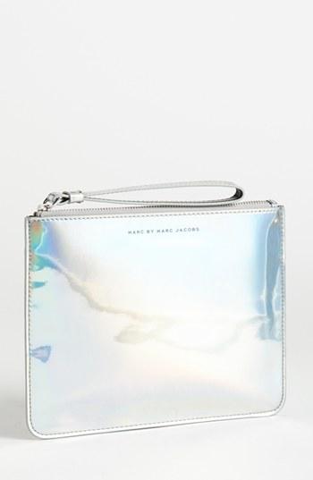 Marc By Marc Jacobs 'techno' Wristlet Pouch Light Holographic