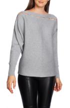 Women's 1.state Boat Neck Slit Yoke Sweater - Grey