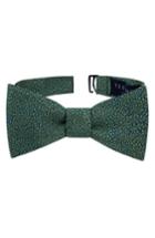 Men's Ted Baker London Grand Botanical Silk Bow Tie, Size - Green