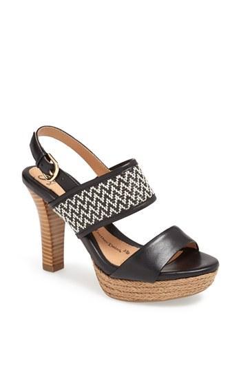 Sofft 'sarita' Platform Sandal Black/ Black- White
