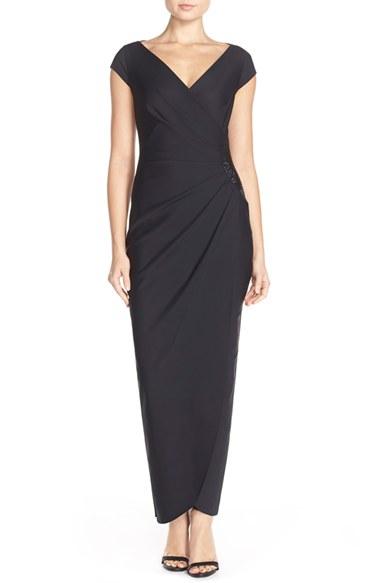 Women's Alex Evenings Embellished Jersey Column Gown - Black
