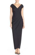 Women's Alex Evenings Embellished Jersey Column Gown - Black