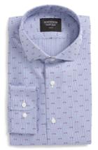 Men's Nordstrom Men's Shop Trim Fit Stripe Fil Coupe Dress Shirt .5 32/33 - Pink