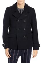 Men's Scotch & Soda Wool Blend Peacoat - Black