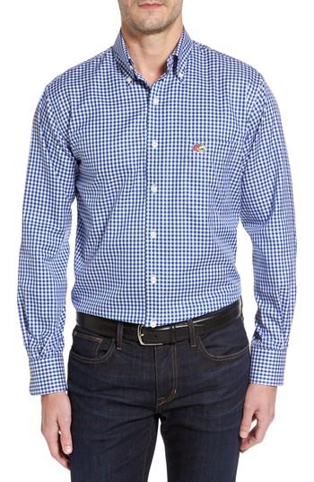 Men's Peter Millar Kansas Jayhawk Check Sport Shirt