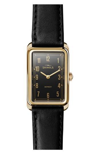 Women's Shinola The Muldowney Rectangular Leather Strap Watch, 24mm X 32mm