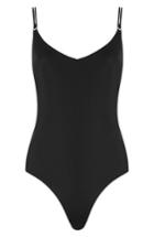 Women's Topshop Strappy One-piece Swimsuit Us (fits Like 0) - Black