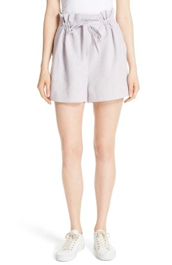 Women's Rebecca Taylor Slub Linen Blend Shorts - Purple