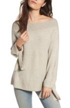 Women's Hinge Off The Shoulder Sweater, Size - Beige