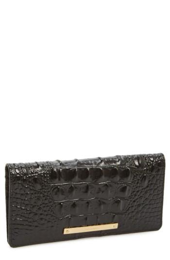 Women's Brahmin 'ady' Croc Embossed Continental Wallet - Red