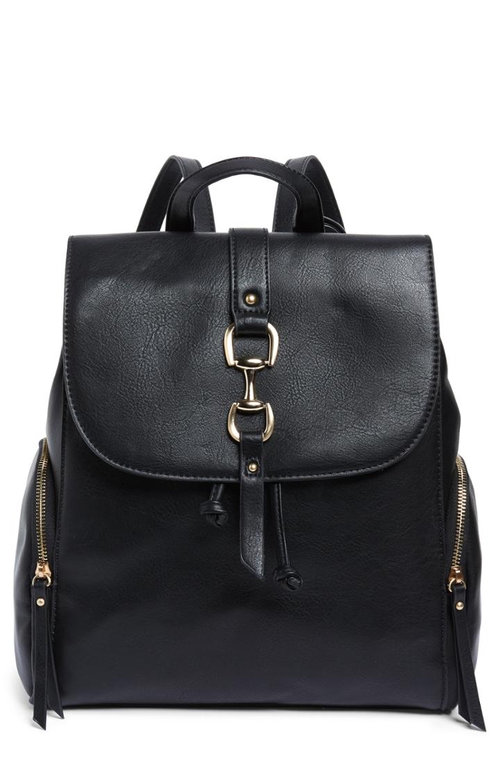 Sole Society Marah Faux Leather Backpack - Black