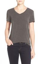 Petite Women's Halogen Modal Jersey V-neck Tee P - Grey