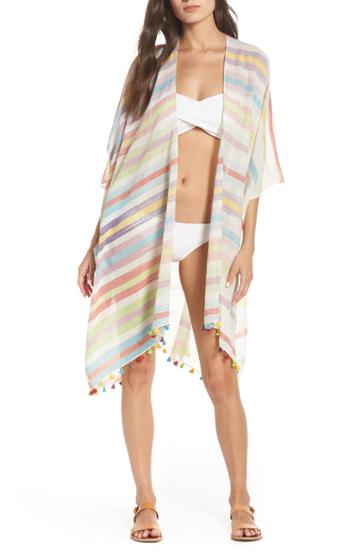 Women's Pool To Party Kimono Cover-up, Size - Red