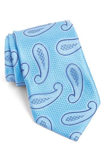 Men's Nordstrom Men's Shop Paisley Silk Tie, Size X-long - Blue/green