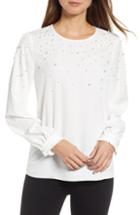 Women's Karl Lagerfeld Paris Faux Pearl Detail Blouse