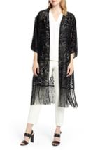 Women's Anne Klein Velvet Burnout Caftan - Black