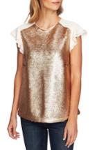 Women's Cece Sequin Flutter Sleeve Top, Size - Metallic