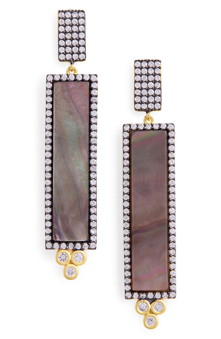 Women's Freida Rothman Color Theory Pave Bar Drop Earrings