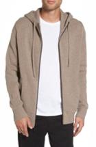 Men's Vince Front Zip Wool & Cashmere Hoodie, Size - Beige