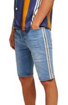 Men's Topman Tape Stretch Skinny Fit Denim Shorts - Blue