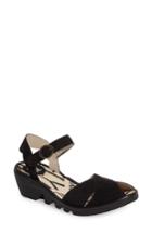 Women's Fly London Pero Wedge Sandal -8.5us / 39eu - Black