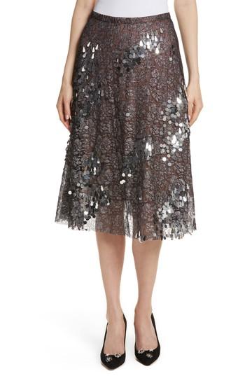 Women's Tracy Reese Sequin Flared Skirt - Metallic