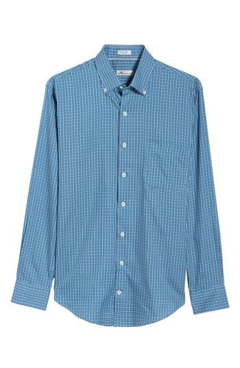 Men's Peter Millar Crown Soft Townlands Regular Fit Multicheck Sport Shirt, Size - Blue