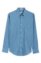 Men's Peter Millar Crown Soft Townlands Regular Fit Multicheck Sport Shirt, Size - Blue