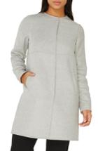 Women's Dorothy Perkins Collarless A-line Coat Us / 8 Uk - Grey