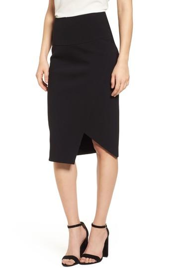 Women's Emerson Rose Asymmetrical Pencil Skirt - Black