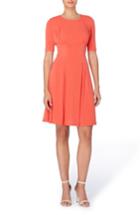 Women's Catherine Catherine Malandrino Jonni Pleat Jersey Fit & Flare Dress - Orange