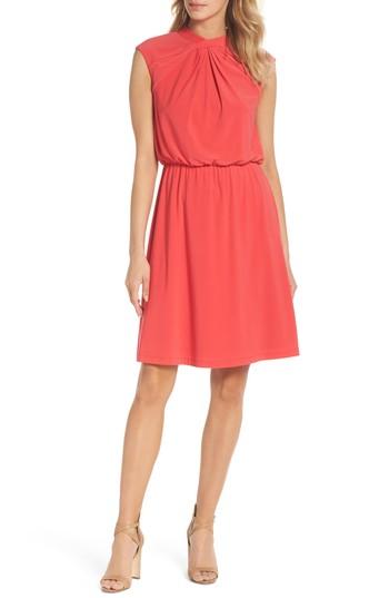 Women's Adrianna Papell Twist Neck Jersey Blouson Dress - Red